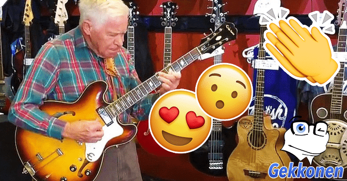 Video: 80-vuotias menee liikkeeseen kokeillakseen kitaraa – Miehen taidot saa kaikki hämmästymään