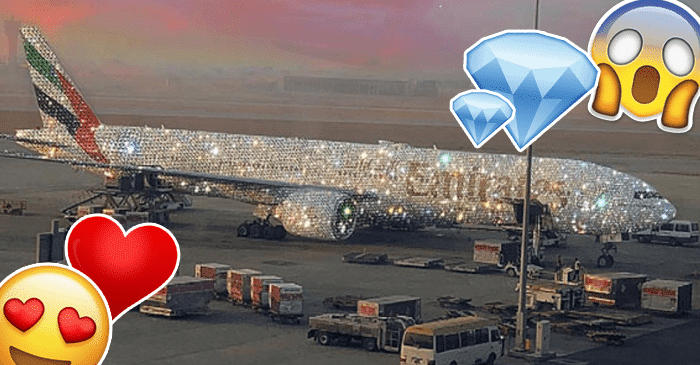 Tämä lentokone on timanttia! – Emirates-lentoyhtiön kimalteleva Boeing 777 hämmästyttää maailmalla