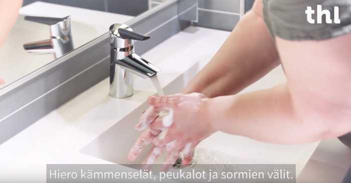 Oletko pessyt kätesi aina väärin? THL opastaa videolla miten peset kätesi ja laitat samalla stopin tartunnoille