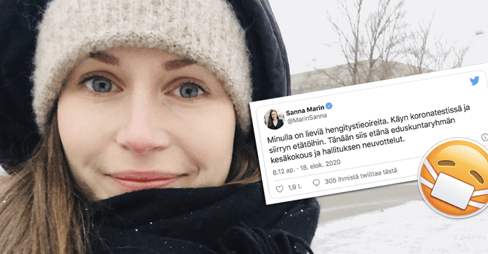 Pääministeri Sanna Marinilla hengitystieoireita: ”Käyn koronatestissä ja siirryn etätöihin”