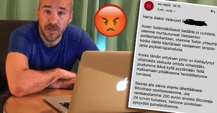 Aleksi Valavuori joutui Vastaamon tietomurron uhriksi: Vastasi kiristyskirjeen lähettäjille Instagramissa: ”Te säälittävät ihmisroskat”