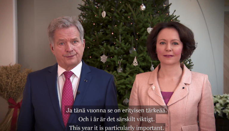 Presidentti Niinistö ja rouva Haukio lähettivät joulutervehdyksen suomalaisille: ”Kulunut vuosi on vaatinut meiltä paljon”