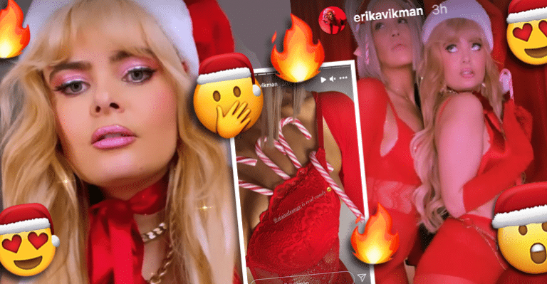 Punaisiin alusvaatteisiin pukeutuneet Erika Vikman ja Sini Sabotage tihkuvat syntiä joulukuvauksissa – Katso!
